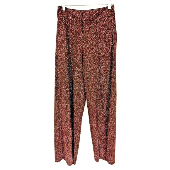 Patterned‎ Metallic Sparkle Pants Party Disco Lounge Womens - Picture 1 of 5